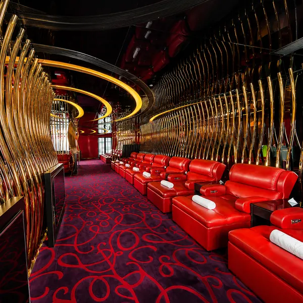 Red recliner corridor lounge