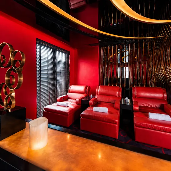 Red sofa rest room