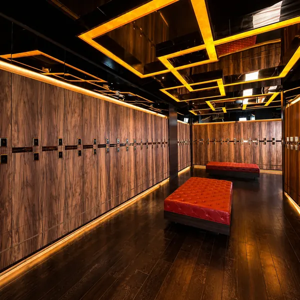 Wood locker corridor
