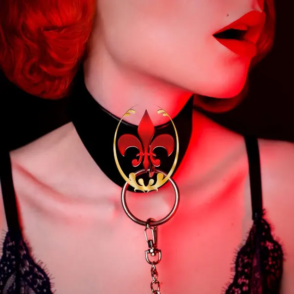 Dark red themed accessory detail