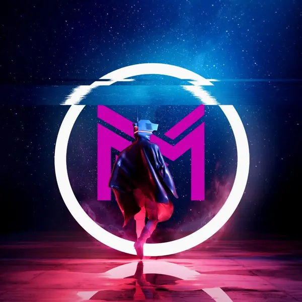 Round M-logo stage setup