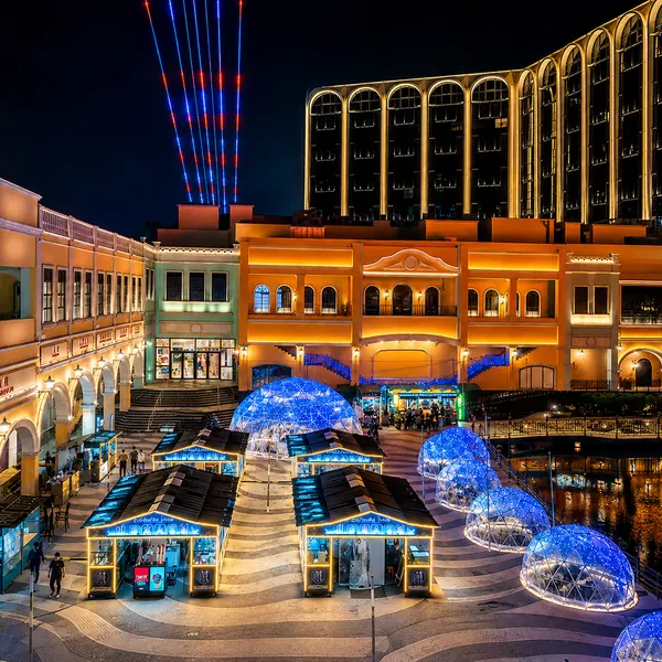 Cotai hotel night view near the venue